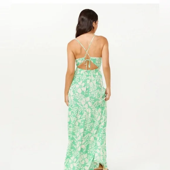 Rip Curl Sun To Sea Maxi Dress Tropical Green - Picture 2 of 10